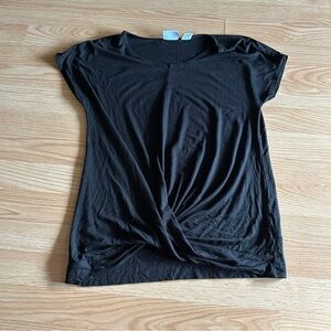 Antibes Blanc Black Twist Front Blouse XS